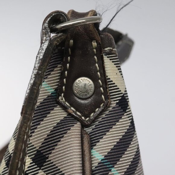 BURBERRY Nova Check Blue Label Shoulder Bag Nylon Gray Auth 114736 - Picture 10 of 15